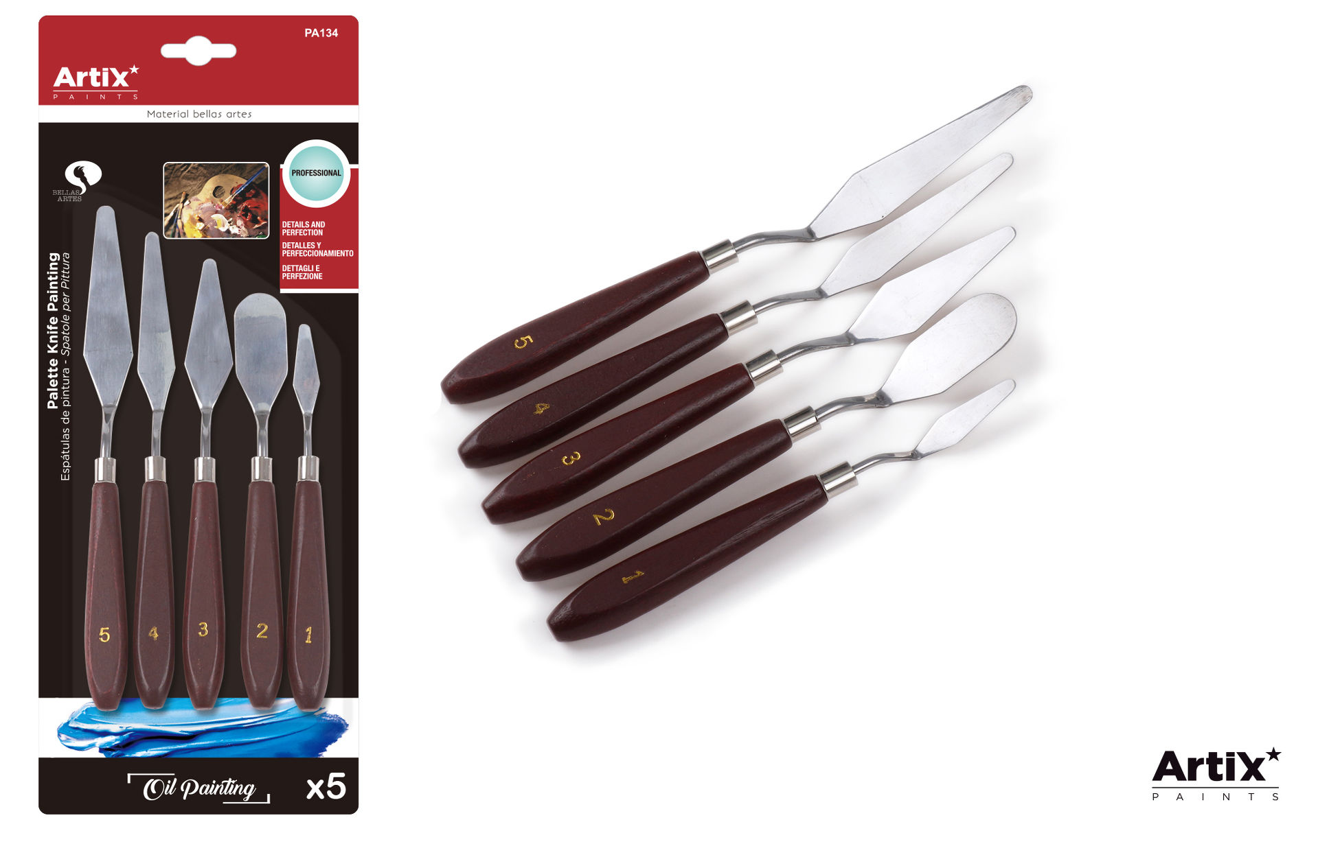 ARTIX SET SPATOLE PER PITTURA 5PZArtix