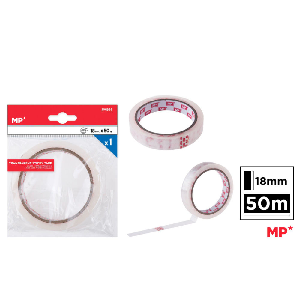 MP NASTRO ADESIVO 18MM*50M TRASPARENTEMp
