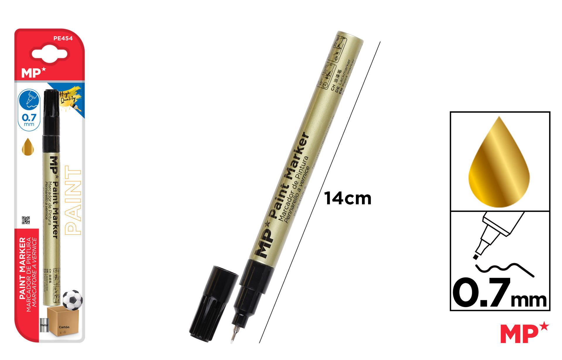MP MARCATORE VERNICE PUNTA FINE 0.7MM OROMp