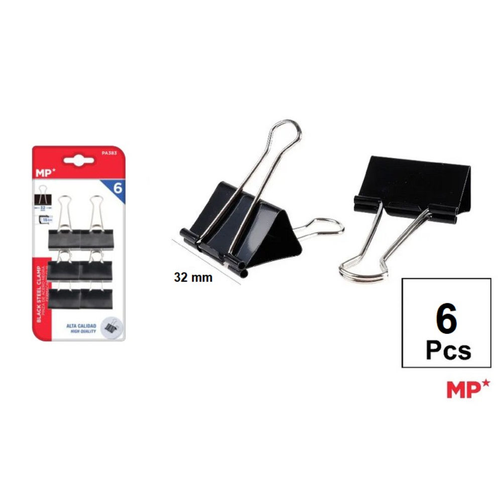 MP CLIP FERMACARTE NERO 32MM - 6PZMp