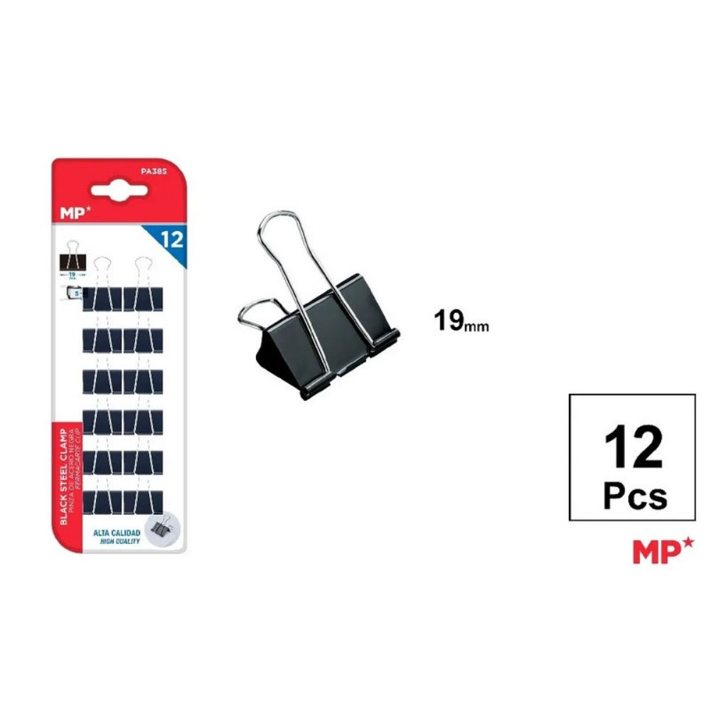 MP CLIP FERMACARTE NERO 19MM - 12PZMp