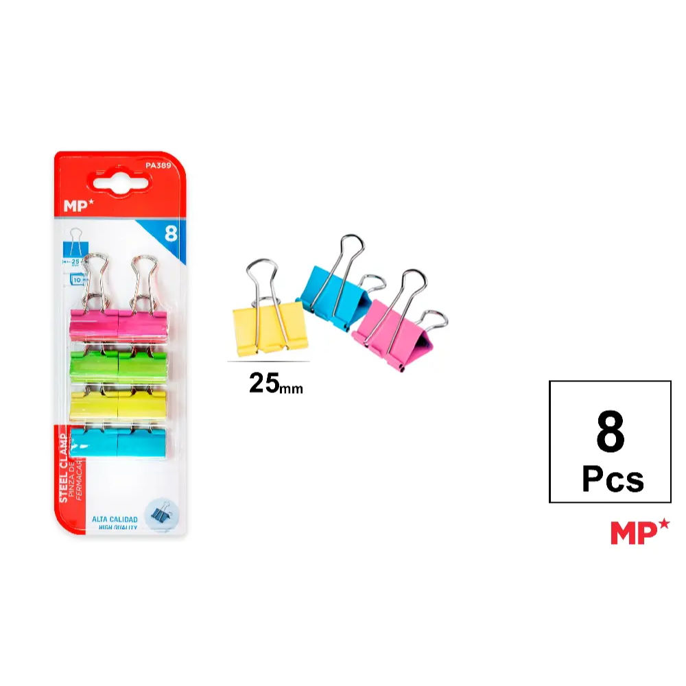 MP CLIP FERMACARTE COLORATO 25MM - 8PZMp