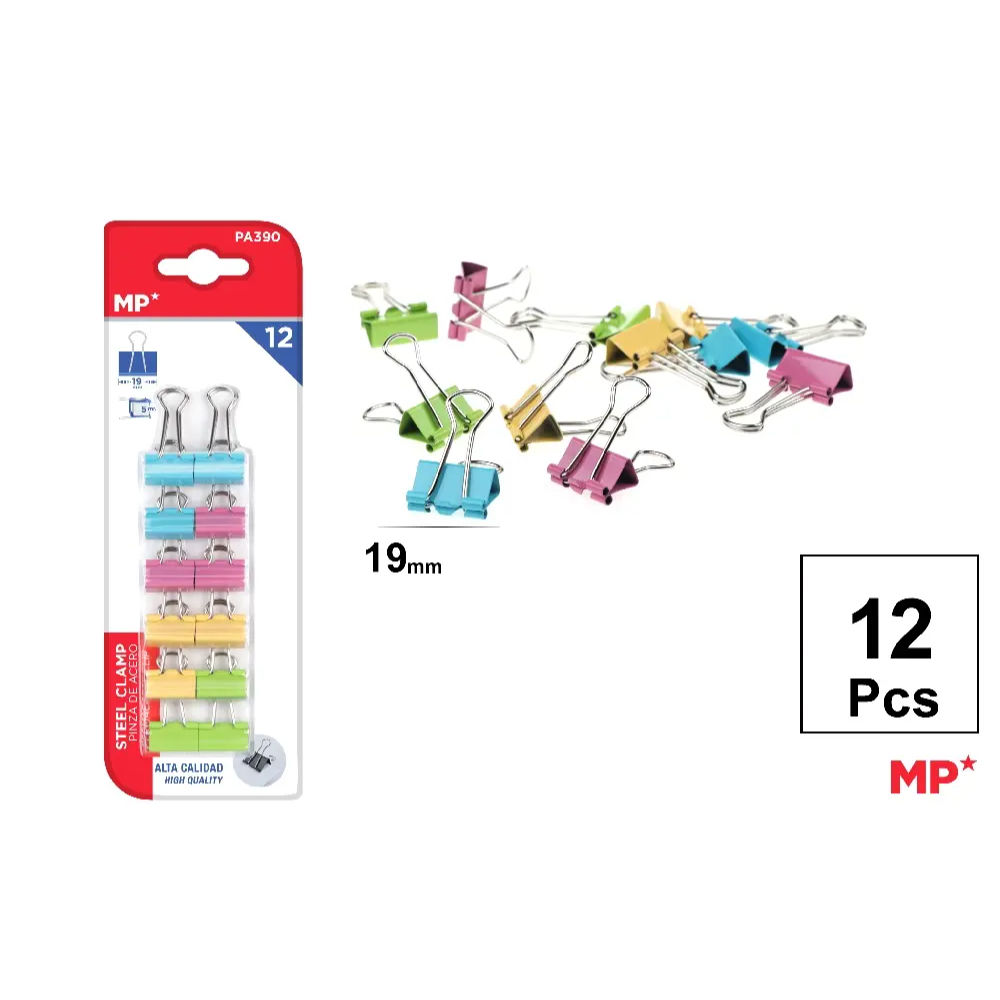 MP CLIP FERMACARTE COLORATO 19MM - 12PZMp