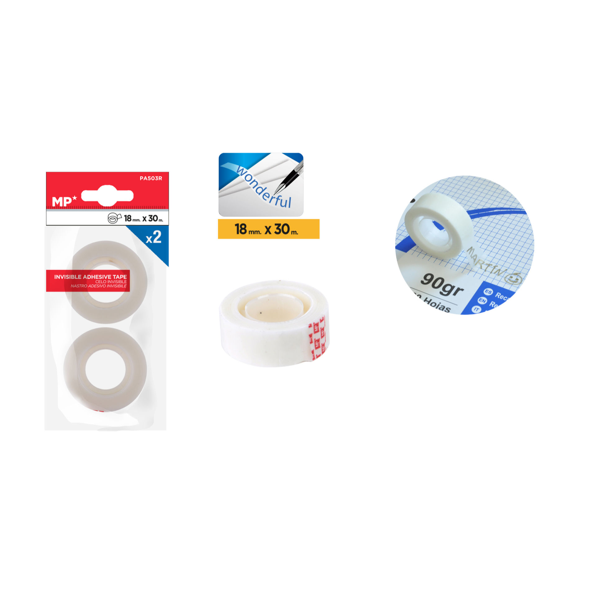 MP NASTRO ADESIVO INVISIBILE 18MM*30M 2PZMp