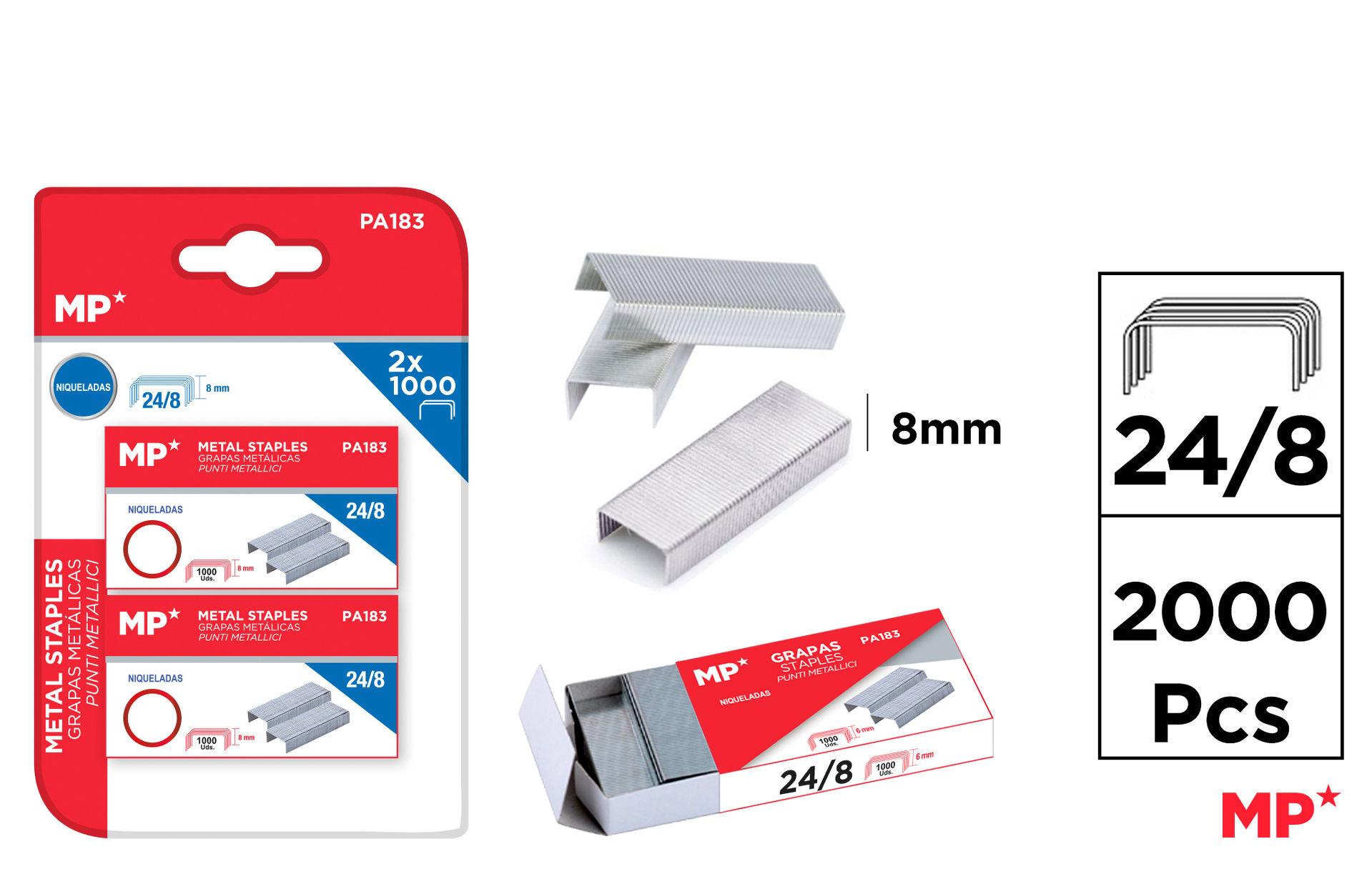 MP PUNTI METALLICI 24/8 CONF. 2*1000PZMp