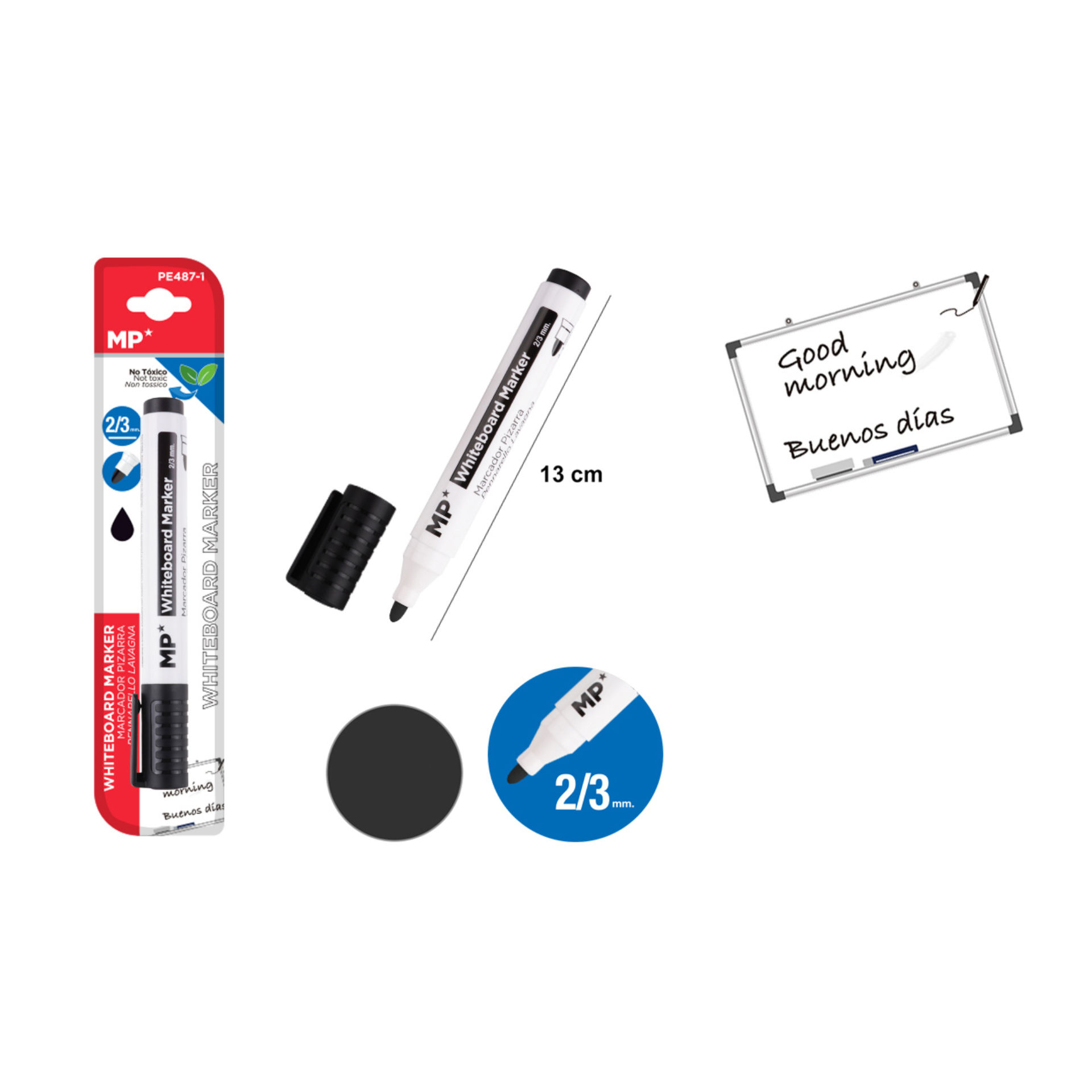 MP PENNARELLO LAVAGNA PUNTA TONDA 2/3MM NEROMp