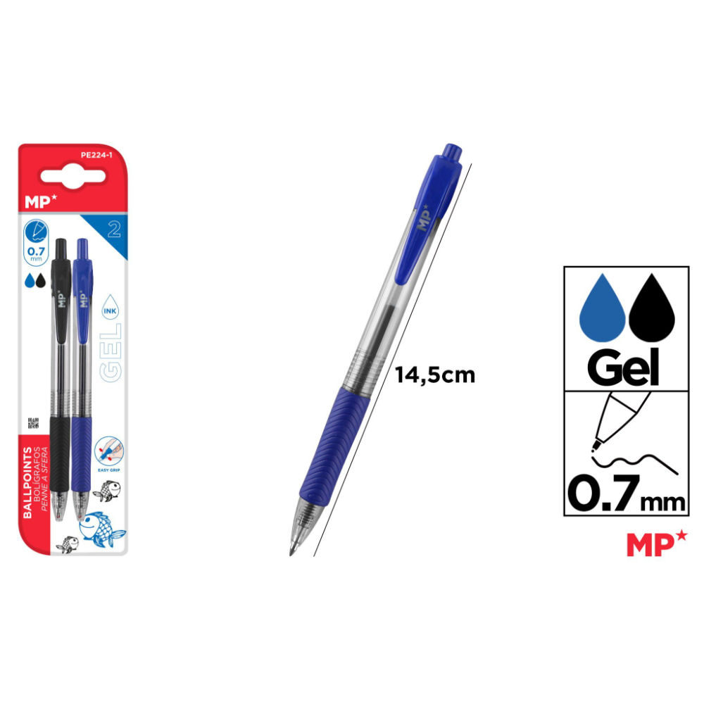 MP PENNA GEL A SCATTO 0.7MM 2PZ B/NMp