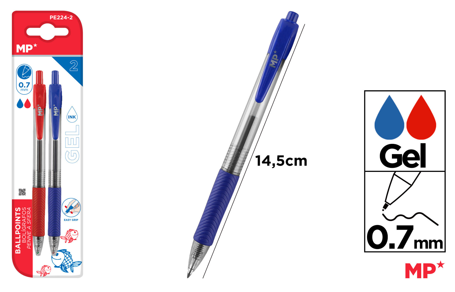 MP PENNA GEL A SCATTO 0.7MM 2PZ B/RMp