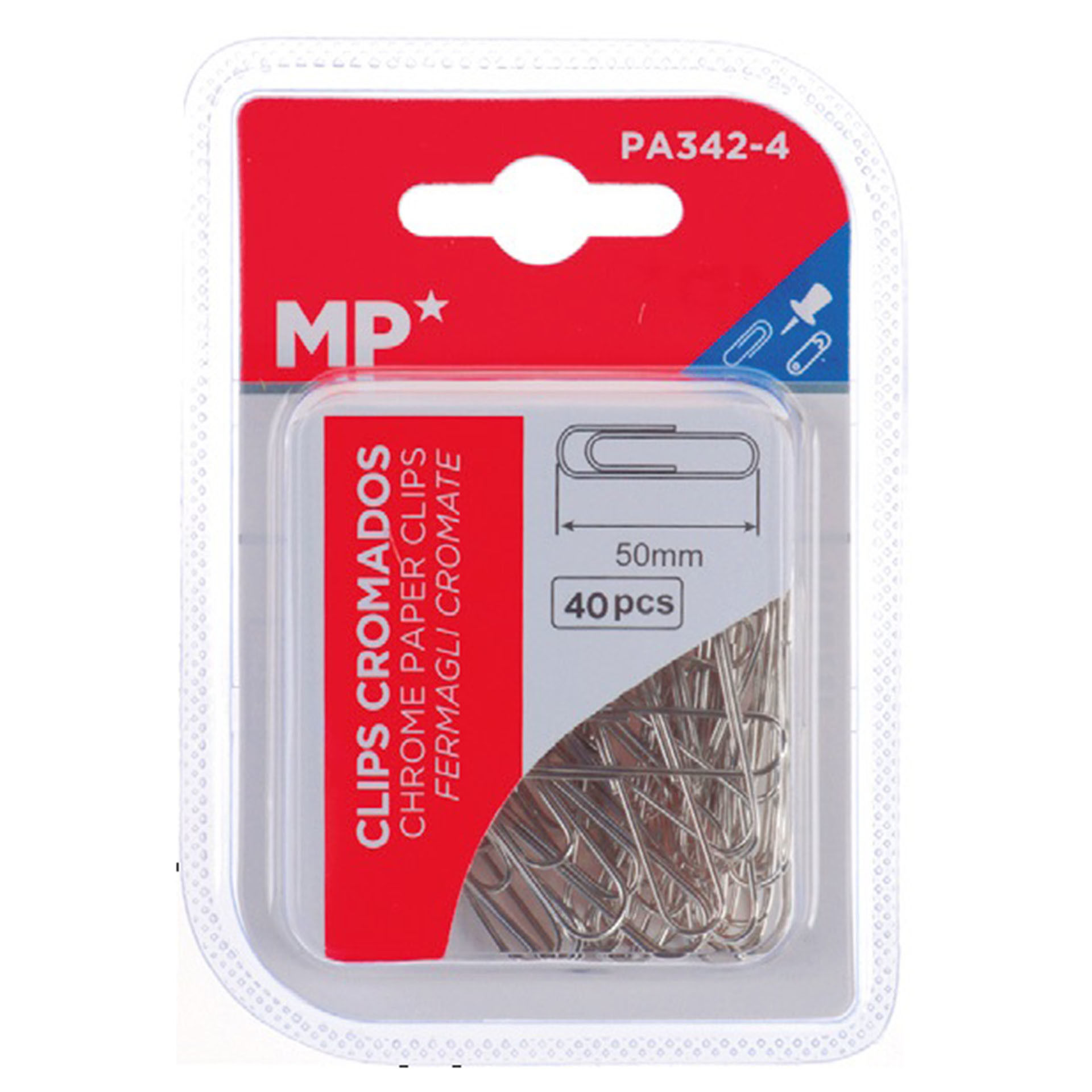 MP FERMAGLI 50MM 40PZ CROMATIMp