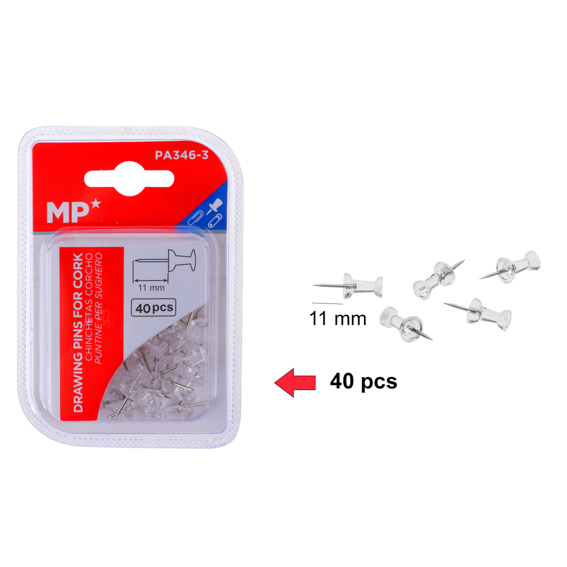MP SPILLI CARTOGRAFICI 11MM 40PZ TRASPMp