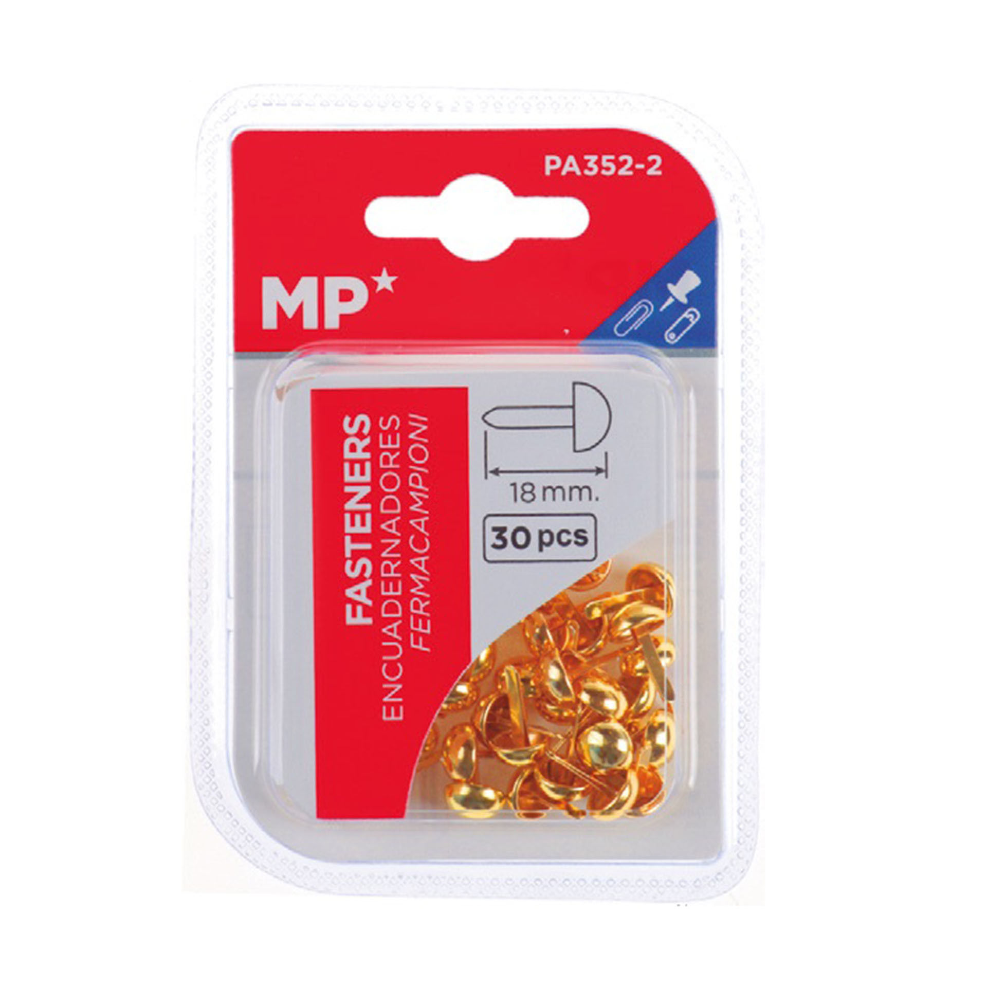 MP FERMACAMPIONI PUNTA TONDA 18MM 30PZ OROMp