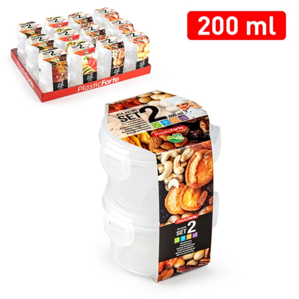 SET 2 CONTENITORI TONDI 200 MLPlastic Forte