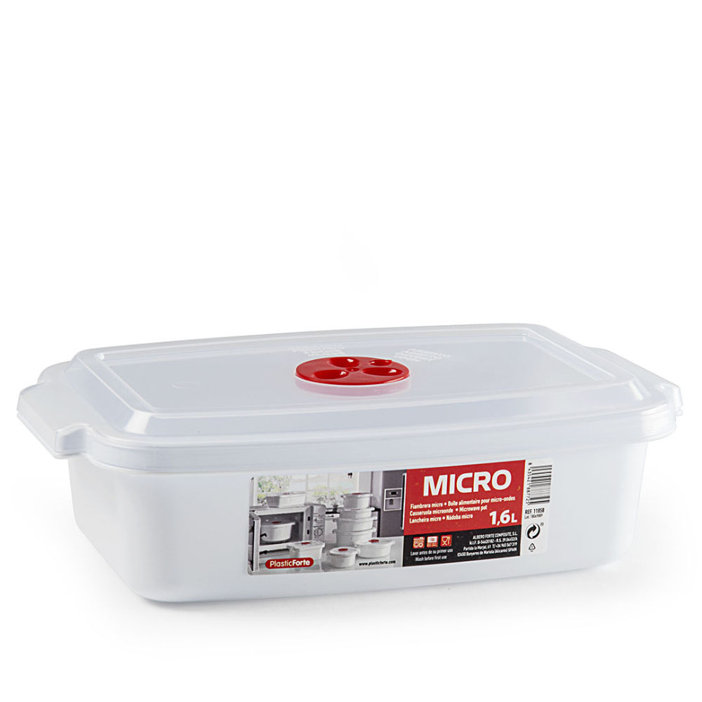 CASSERUOLA MICROONDE 1,6 L RETTANGOLAREPlastic Forte