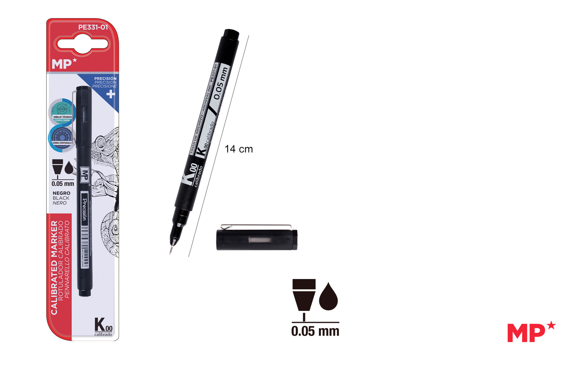 MP MARCATORE A PENNA FINELINER 0.05MM NEROMp