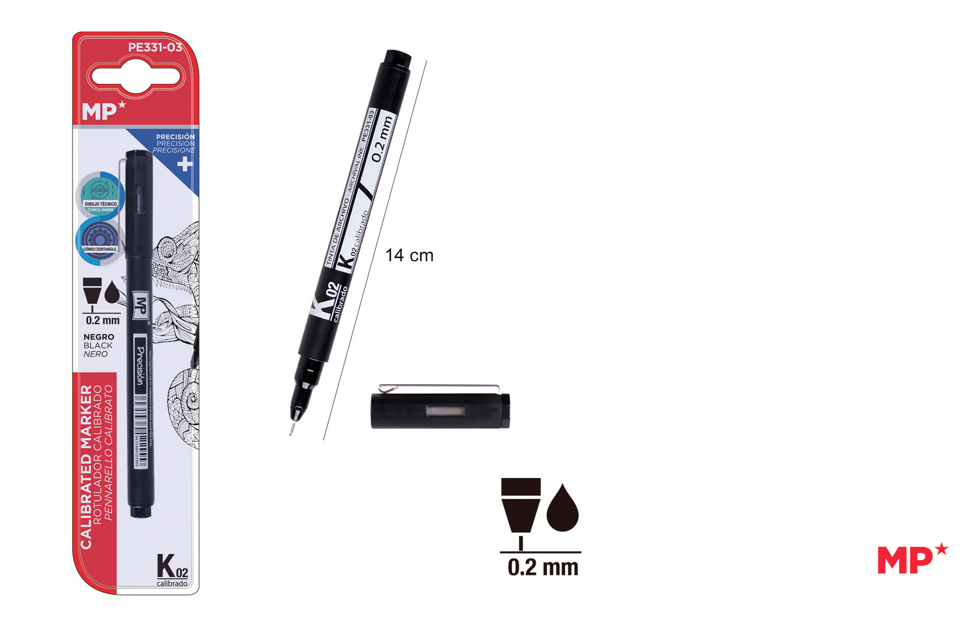 MP PENNARELLO CALIBRATO 0.2MM NEROMp
