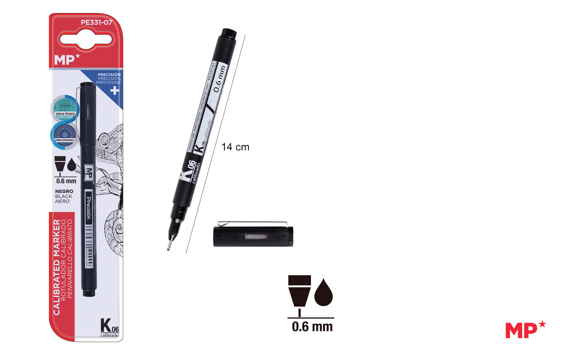 MP MARCATORE A PENNA FINELINER 0.6MM NEROMp