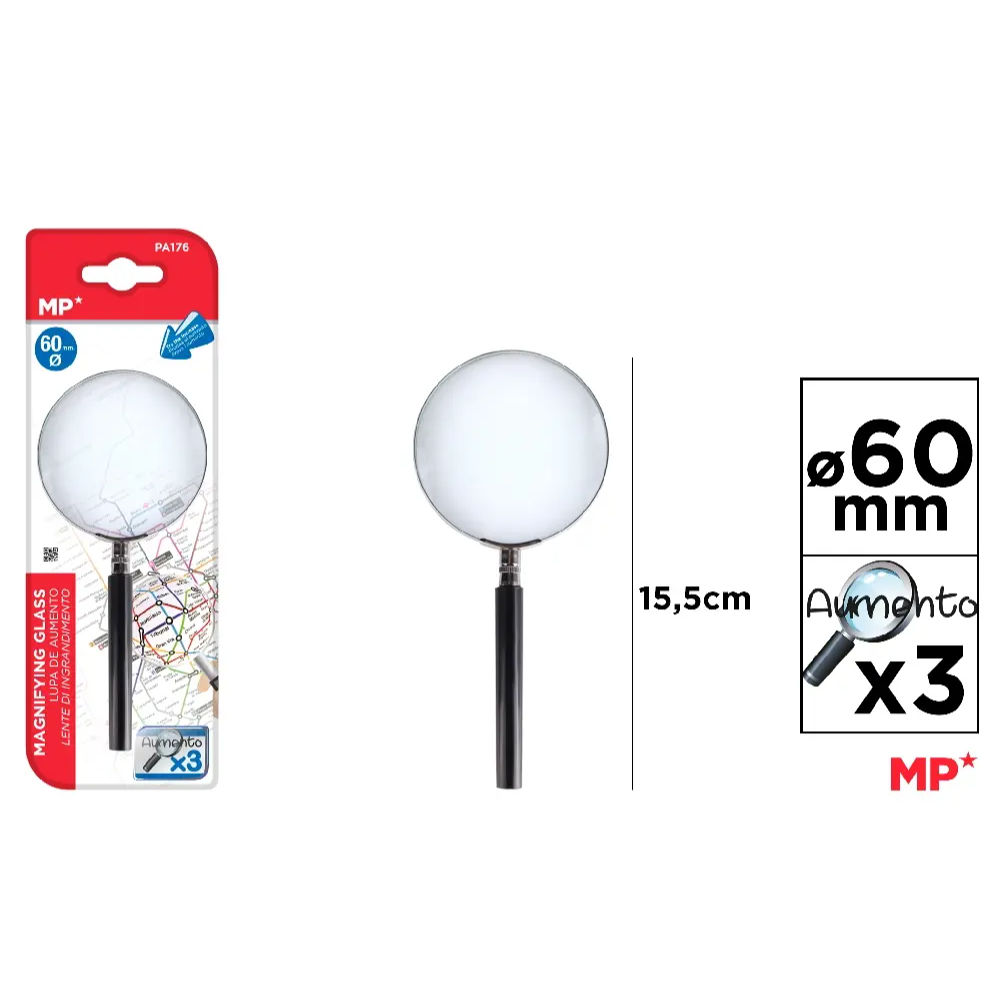 MP LENTE DI INGRANDIMENTO IN METALLO x3 - 60MMMp