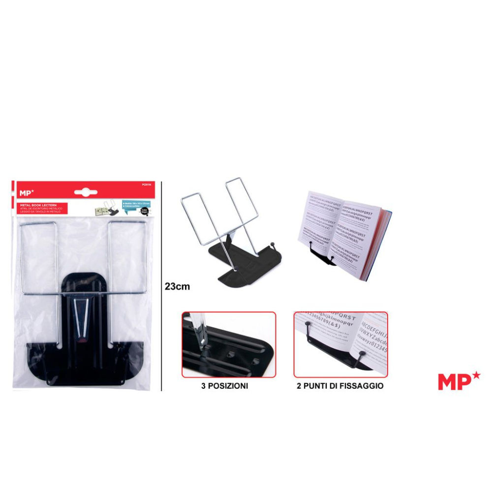 MP LEGGIO METALLICO DA TAVOLO REGOLABILE NEROMp