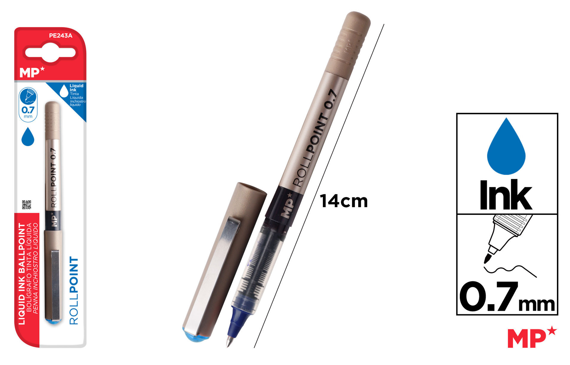 MP PENNA INCHIOSTRO LIQUIDO G7 0.7MM BLUMp