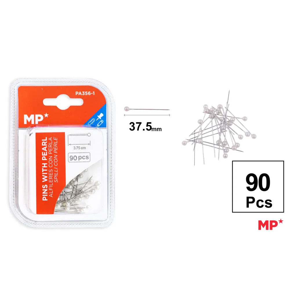 MP SPILLI DA SARTA 37,5MM BIANCO - 90PZMp