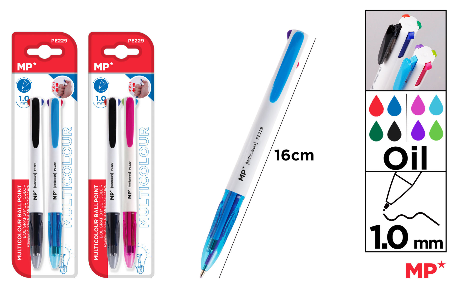 MP PENNA SOFT MULTICOLOR 1.0MM 2PZMp