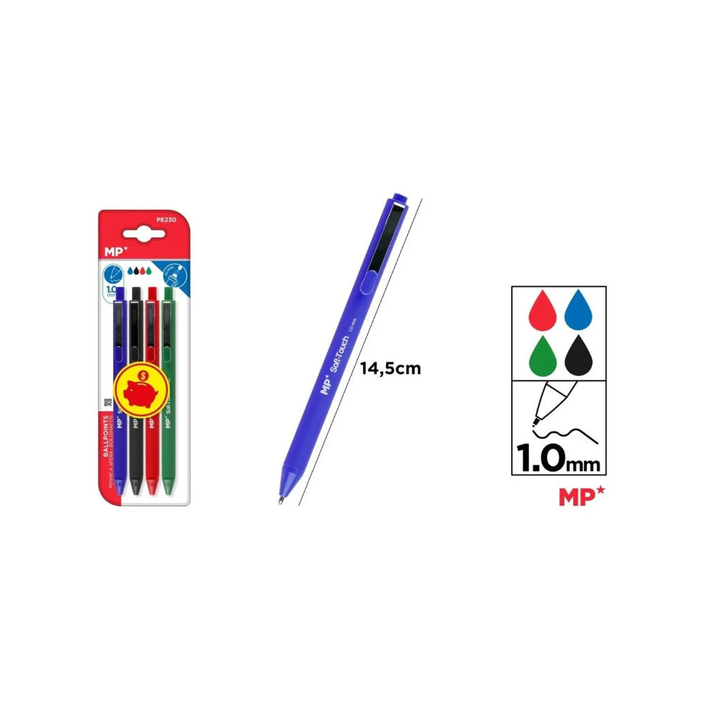 PENNE A SFERA SOFT A SCATTO 4 COLORI MPMp
