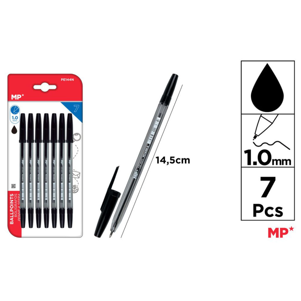 MP PENNA SFERA 1.0MM NERO 7PZMp