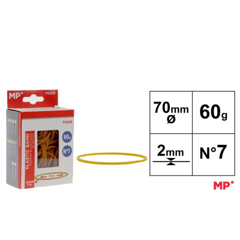 MP ELASTICI N°07 - 70x2MM GIALLO - 60gMp