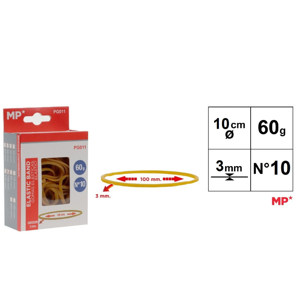 MP ELASTICI N°10 - 100x3MM GIALLO - 60gMp