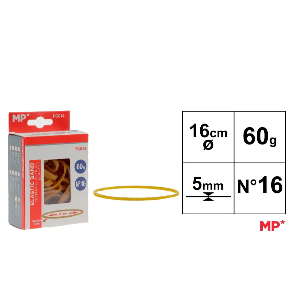 MP ELASTICI N°16 - 160x5MM GIALLO - 60gMp