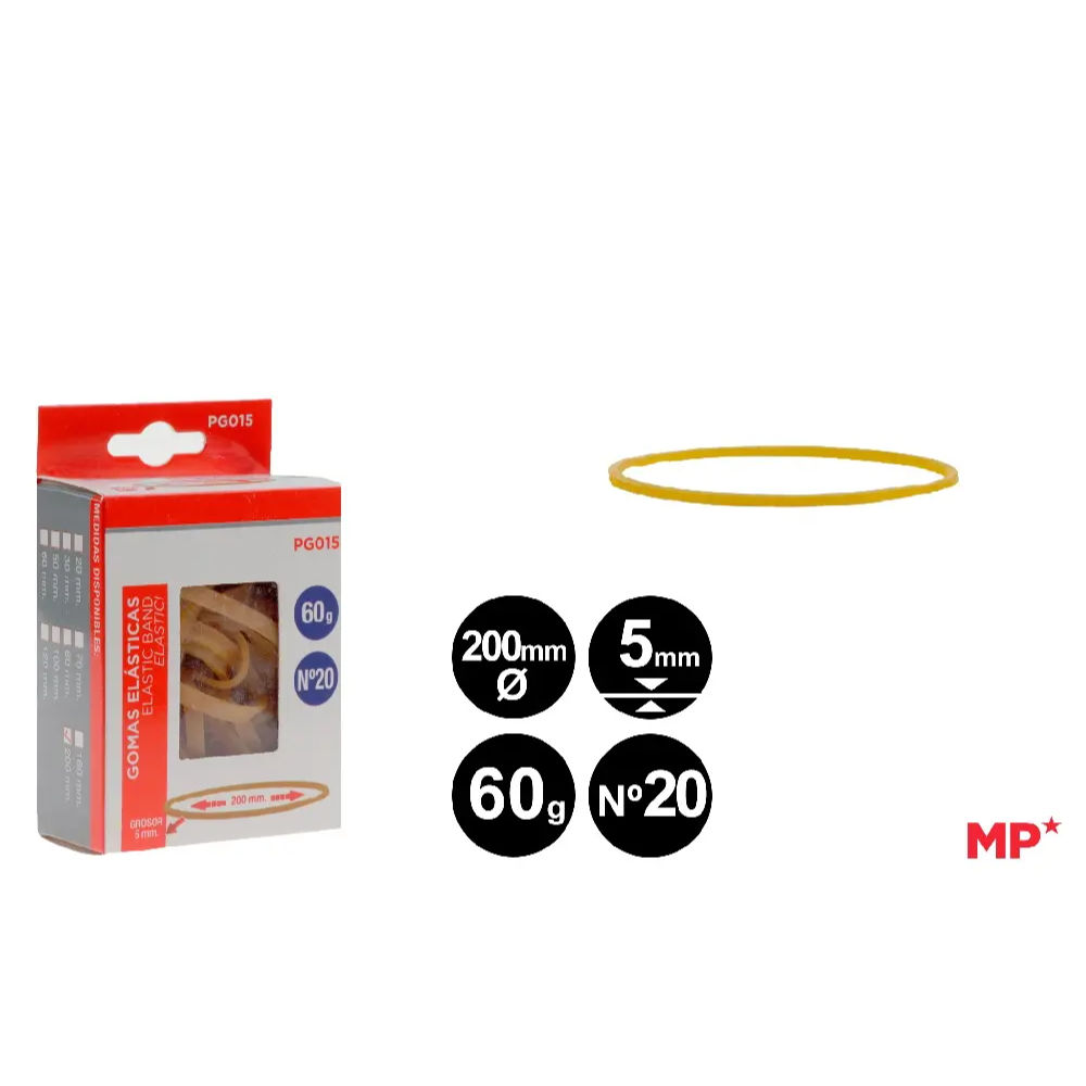 MP ELASTICI N°20 - 200x5MM GIALLO - 60gMp
