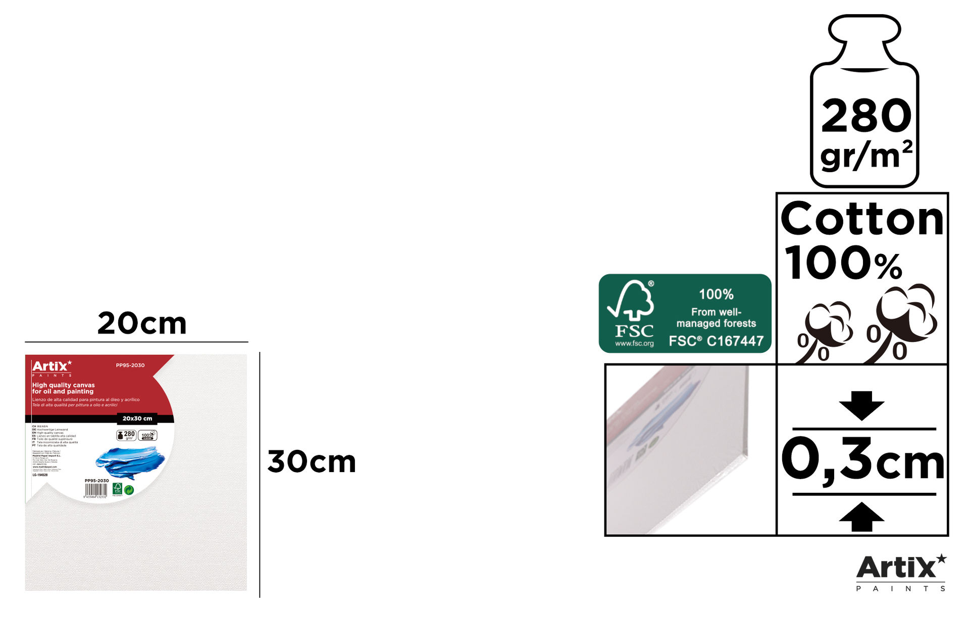 ARTIX TELA SU PIATTAFORMA 20X30X0,3CMArtix