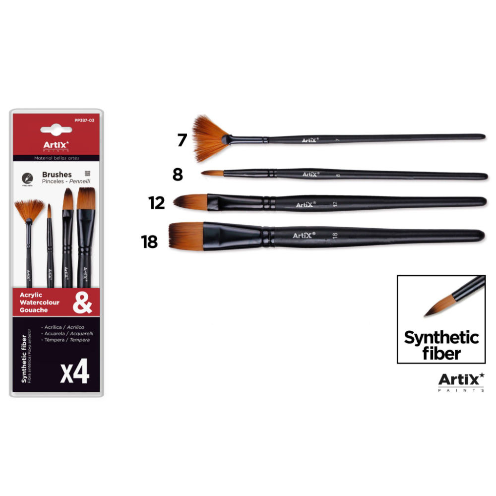 ARTIX SET PENNELLI PROF 20.5CM 4PZ ASSORTArtix
