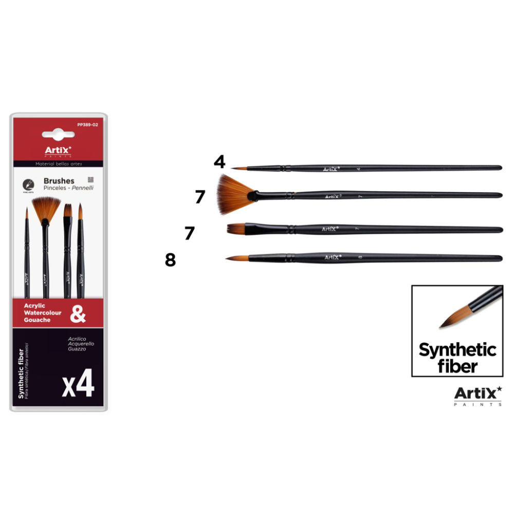 ARTIX SET PENNELLI PROF 19CM 4PZ ASSORTArtix
