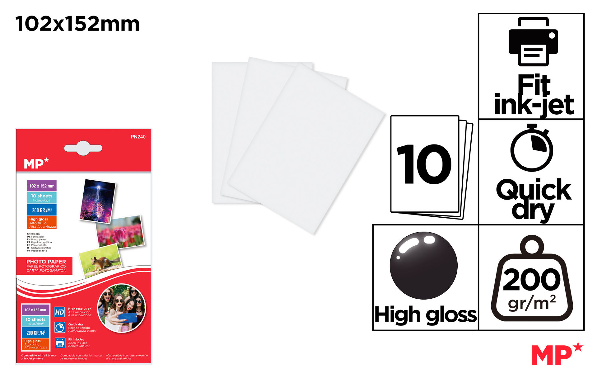 CARTA FOTOGRAFICA 10FOGLI MPMp