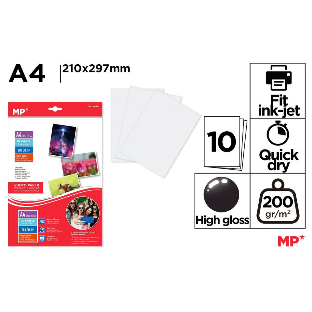CARTA FOTOGRAFICA 10FOGLI A4 MPMp