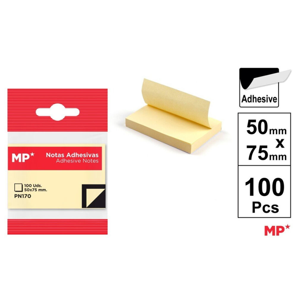 MP NOTE ADESIVE 75*50MM 75G 100F GIALLO CHIAROMp
