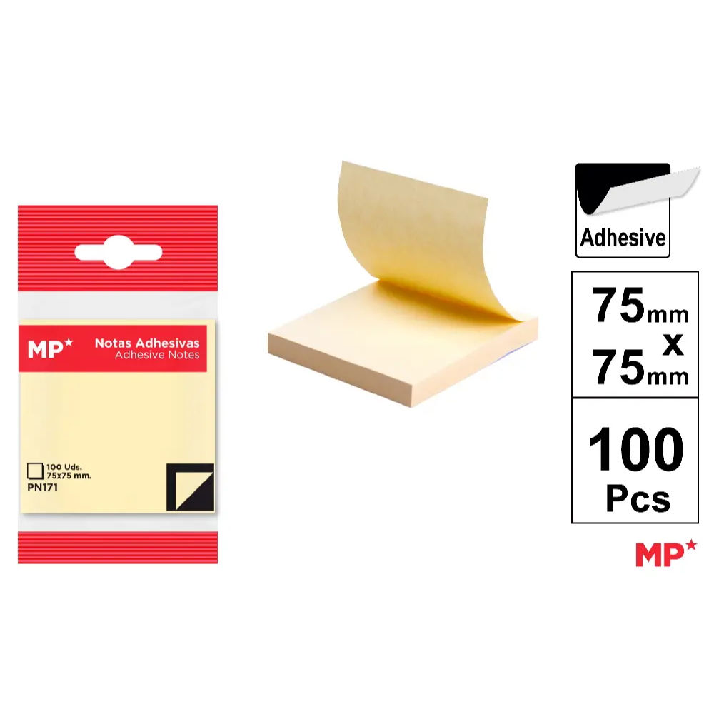MP POST-IT 75x75MM GIALLO CHIARO - 100PZMp