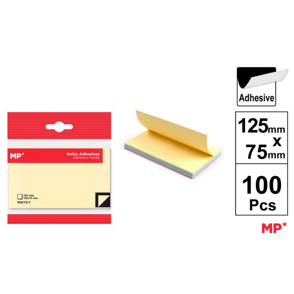 MP NOTE ADESIVE 125X75MM 75G 100F COL. ASS. PASTELMp