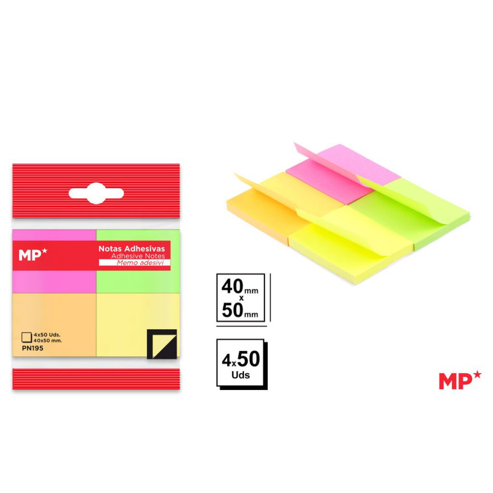 MP NOTE ADESIVE 50X40MM 4*50F COL. ASS.Mp