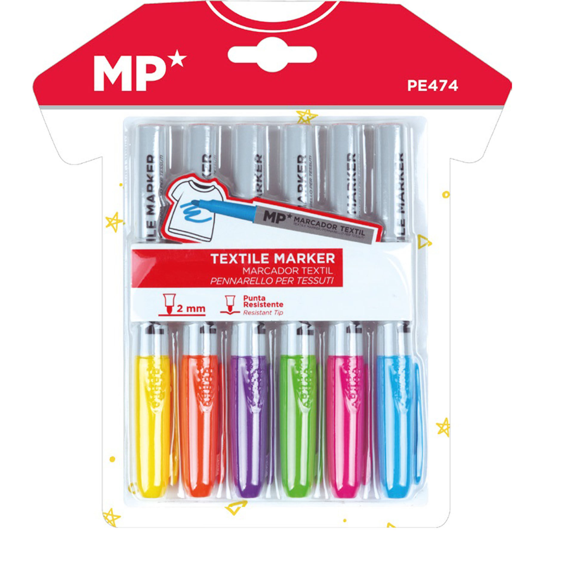 MP MARCATORE TESSUTI PUNTA TONDA 2.6MM 6PZ COL.ASSMp