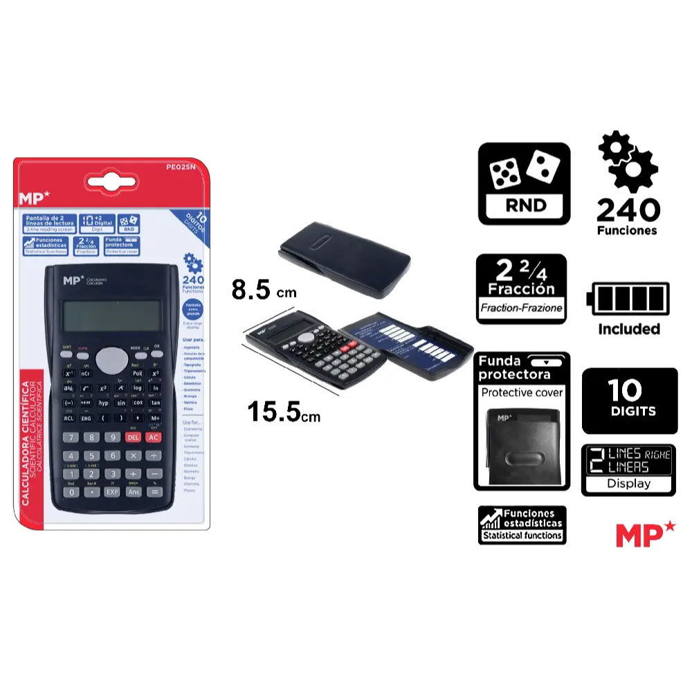 MP CALCOLATRICE SCIENTIFICA PE025 - NEROMp