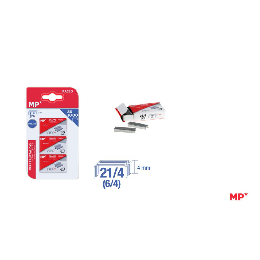 MP PUNTI METALLICI 6/4 CONF. 3*1000PZ ARGENTOMp