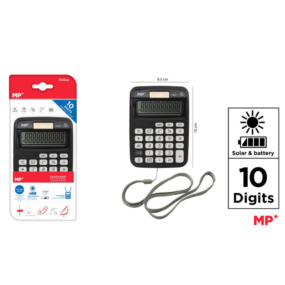 MP CALCOLATRICE DESKTOP 10 CIFRE SOLARE NEROMp
