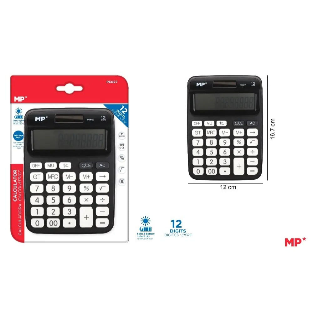 MP CALCOLATRICE DA TAVOLO PE027 - NEROMp