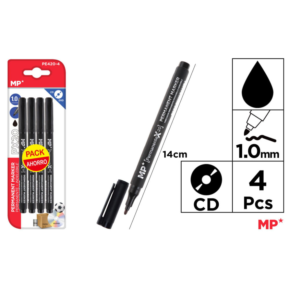 MP MARCATORE CD/DVD 1.0MM 4PZ NEROMp