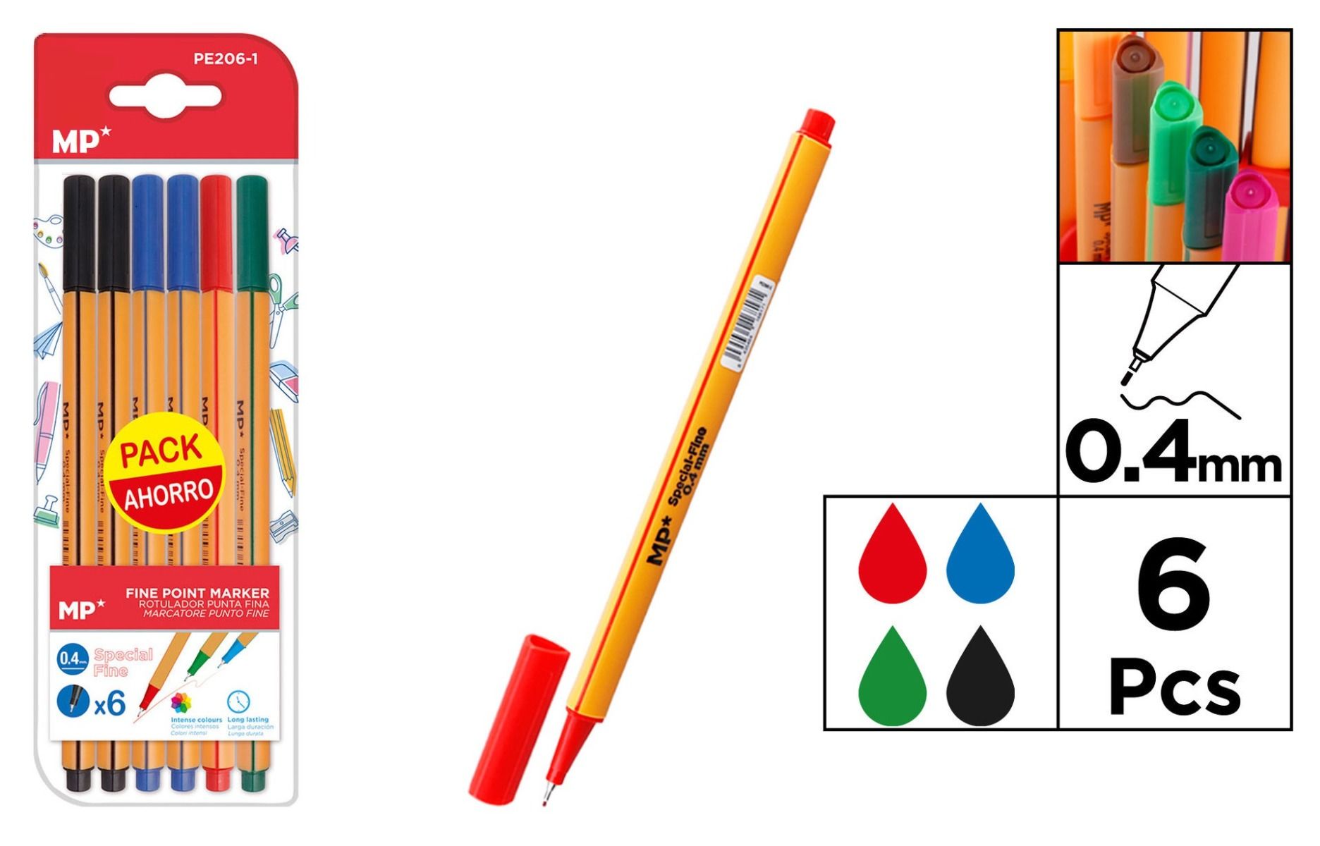MP PENNARELLI PUNTA FINE PE206-1 6PZMp