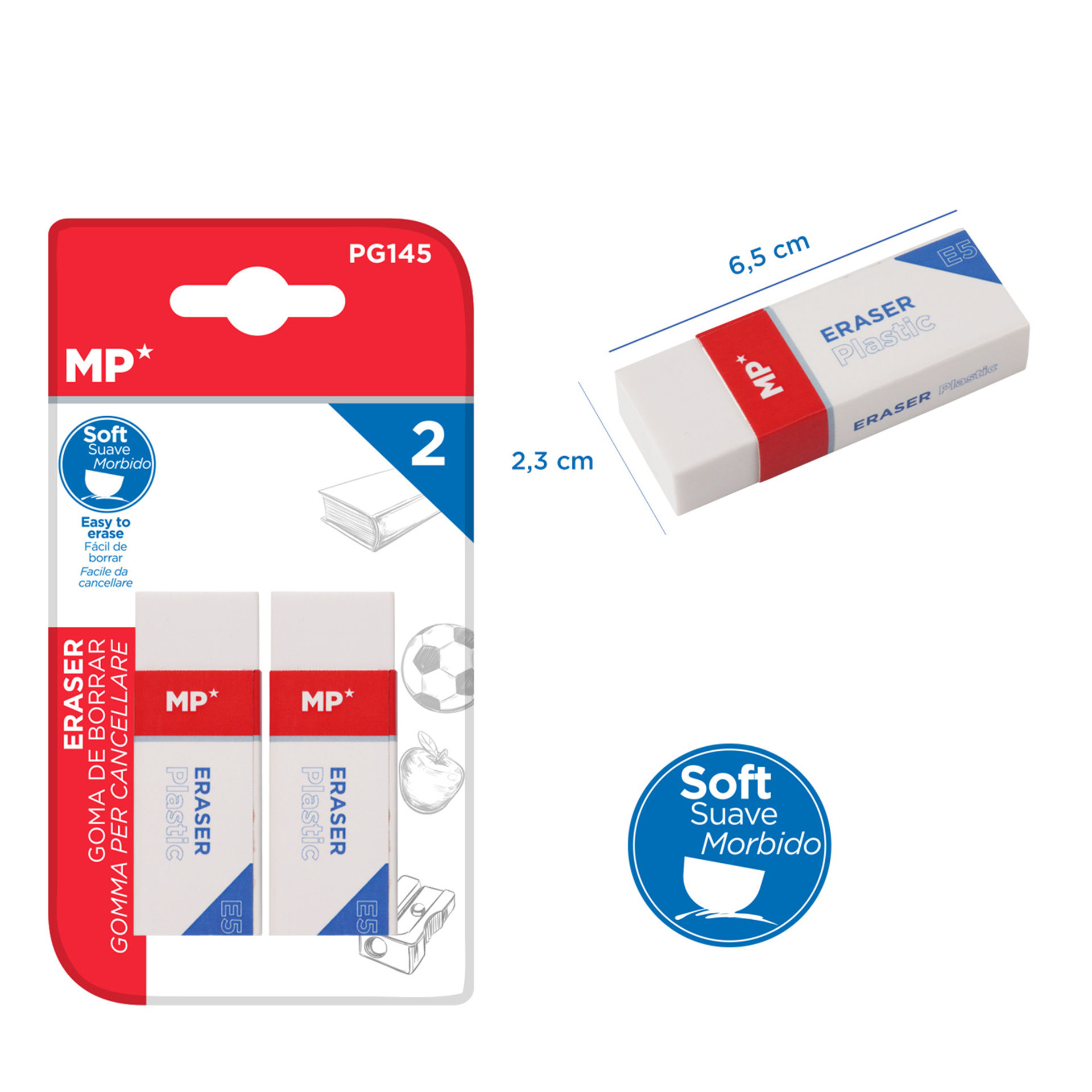 MP GOMMA DA CANCELLARE 65X23MM PZ BIANCOMp