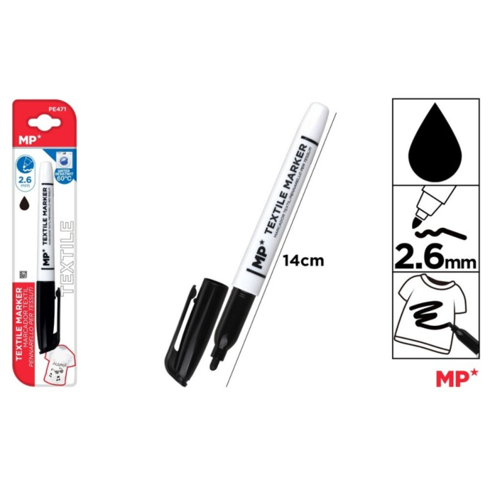 MP MARCATORE PER TESSUTI PUNTA TONDA 2.6MM NEROMp