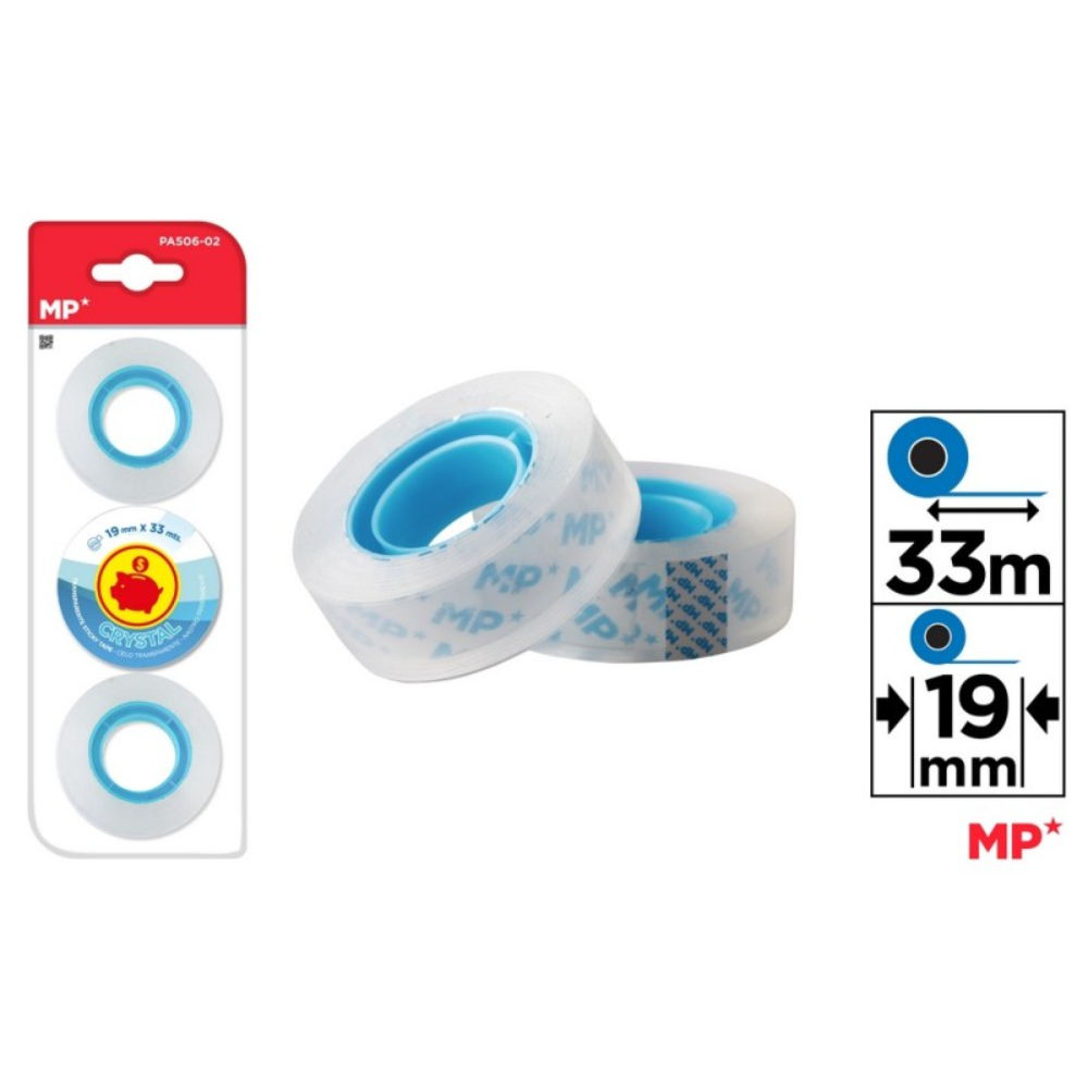 MP NASTRO ADESIVO CRYSTAL 19MM x 33M - 3PZMp